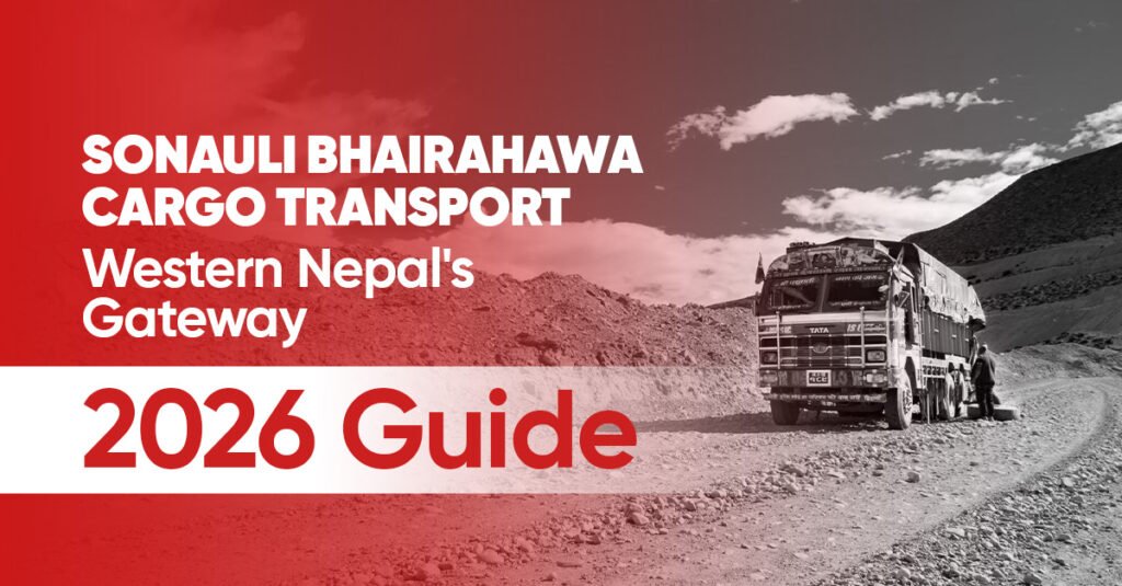 Sonauli Bhairahawa cargo transport trucks at India Nepal western border crossing